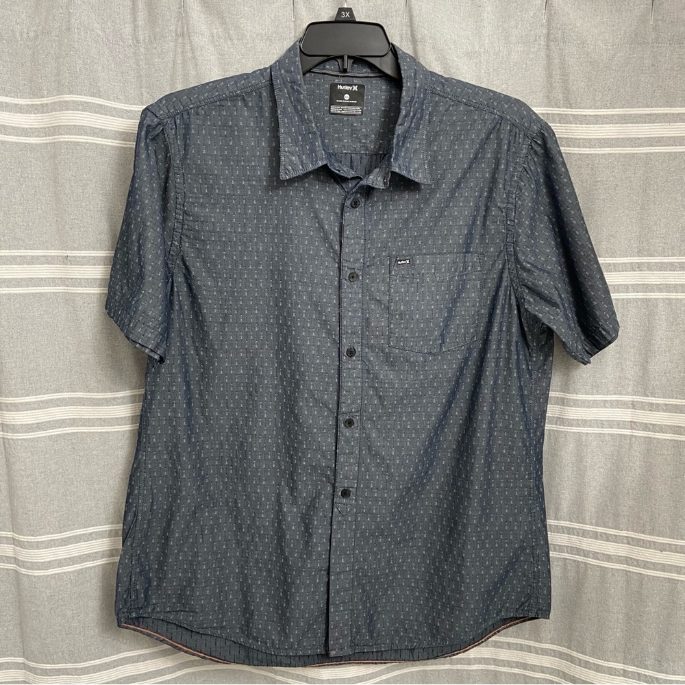 HURLEY / Arrow Print Mens Short Sleeve Button Down Size XXL